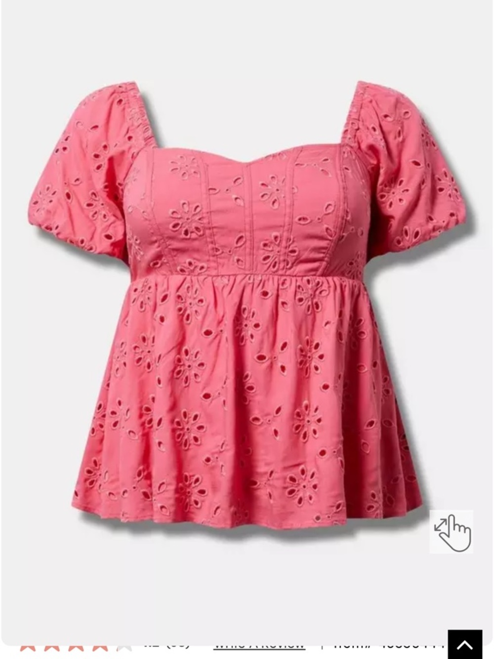 Torrid Pink Eyelet Peplum Top - Size 4X - NWT